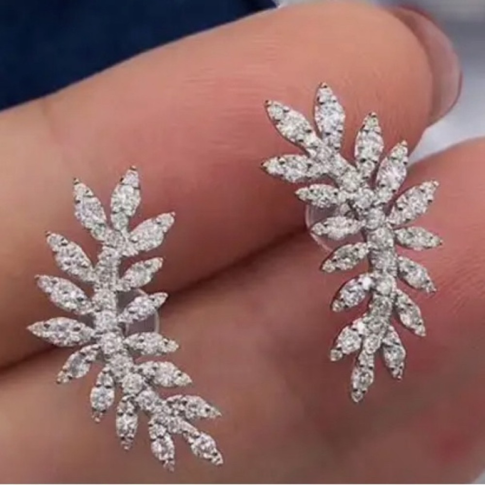 Small Fresh‎ Leaves Earrings  Aesthetic Jewelry Women Silver Earrings Acc…